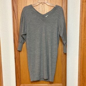 LOFT Merino Wool Blend Gray Sweater Dress